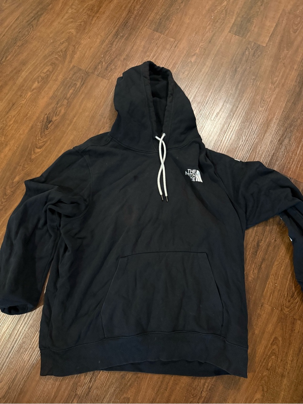The North Face Black Pullover Hoodie Korea lettering